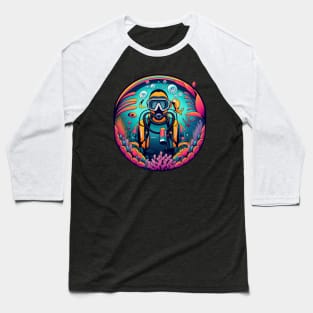 Underwater fun | Diver exploring reef Baseball T-Shirt